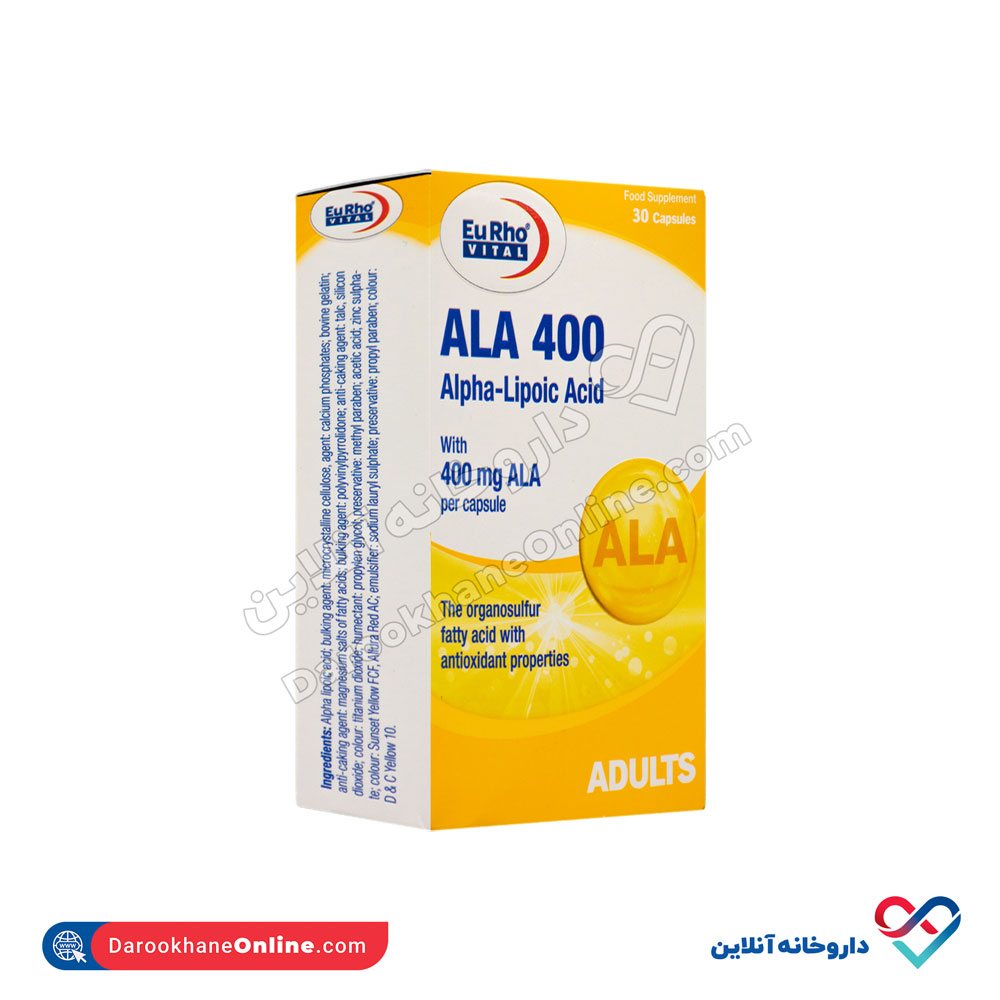 تصویر کپسول آ ال آ 400 یوروویتال 30 عددی